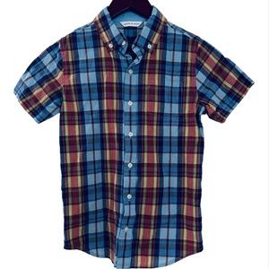 Boy Size 10 Janie And Jack Plaid Short Sleeve Button Down Shirt